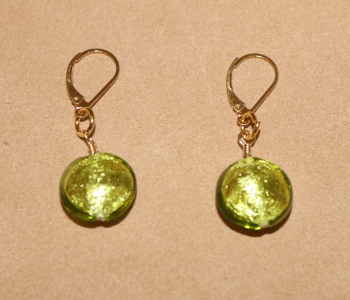 Murano Lime Green Earrlings