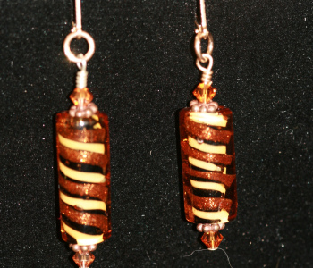 Bronze swirl earrings