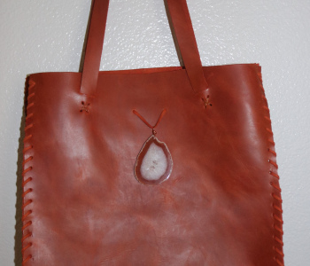 Brick Tote with agate stone